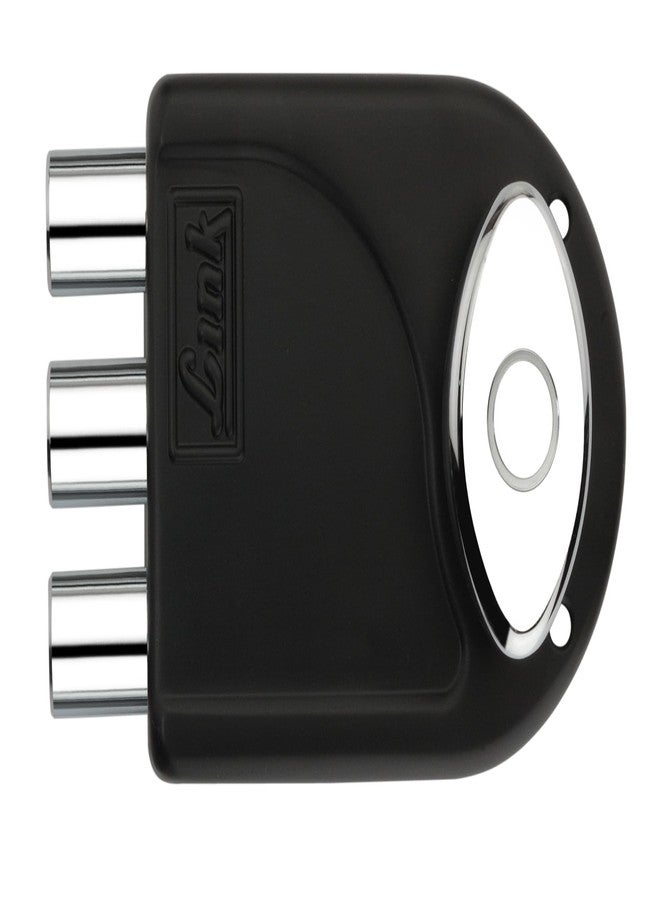 Link Heavy-Duty Main Door Rim Lock with 14-Pin Dimple Key Technology, Big Oval Silver Knob, and 3 Deadbolts with One Side Key-Black | 10 Years Warranty - Image 4